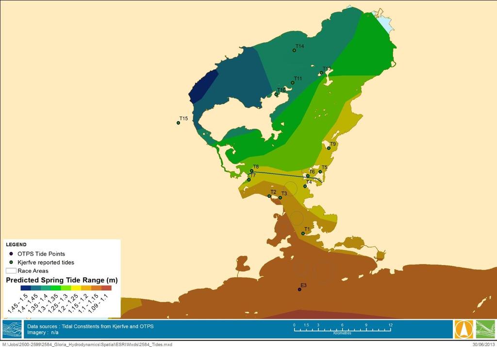 Figure 2-3 Tidal Stations and Approximate Spring Tidal Range Table 2-1 Tidal Plane Levels Tidal Range (m) Location HAT MHWS MHWN MLWN MLWS Spring Neap Fortaleza Santa Cruz (T01) 0.64 0.54 0.13-0.06-0.