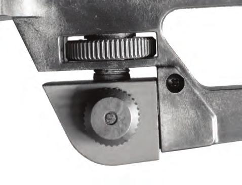 To lower the point of impact, lower the rear sight by turning the elevation knob counter-clockwise.