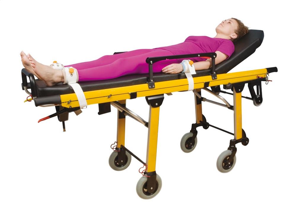 SALVAFIX Transport Specifically secured and adapted restraining system for agitated or disorientated patients that must be transferred by stretcher.