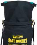 Each bucket is also equipped with a high-quality and lightweight aluminium twist-lock carabiner load rated for 30 kn