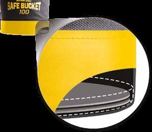 Indicator tabs on the buckets closure system act as strong visual cues that indicate when the bucket is in Lockdown