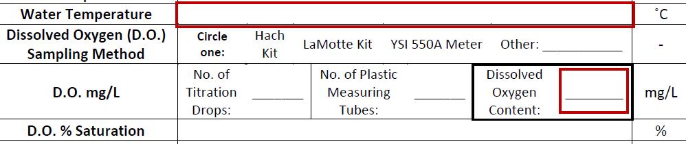 YSI 550a DO Meter Monitoring Procedure Before going out to your stream site to monitor dissolved oxygen (or any parameter), please remember to fill out the top portion of the monitoring datasheet