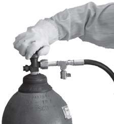 Open the CO2 valve slightly and verify that the disconnect is not leaking.