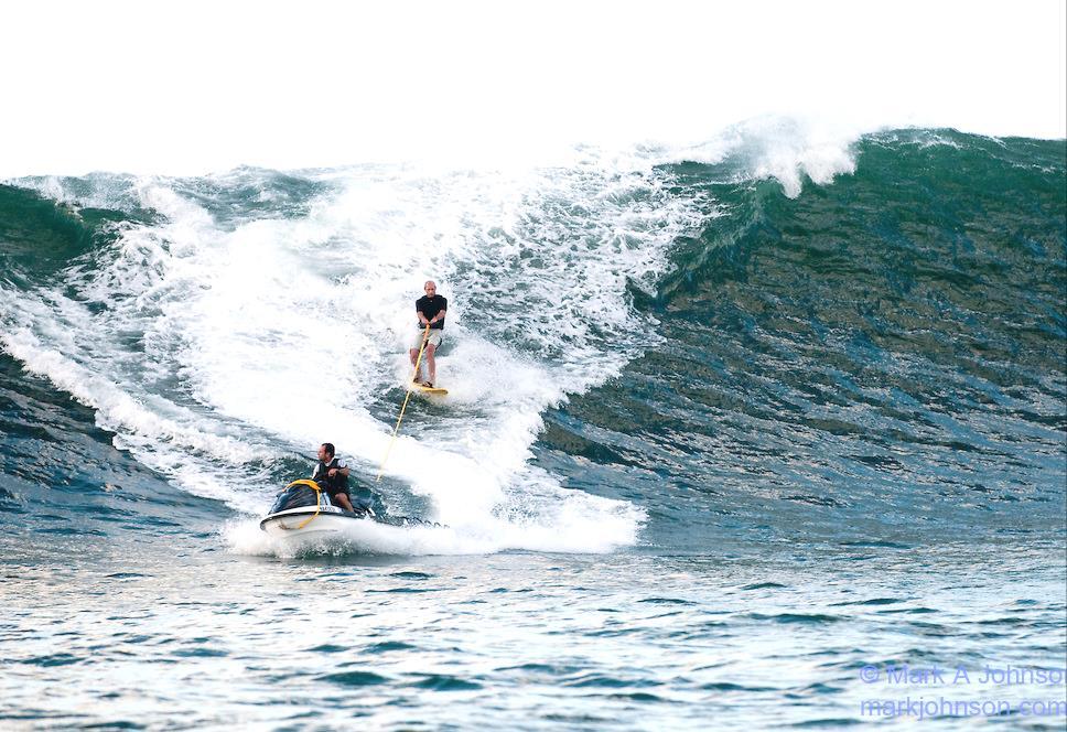 Photo Credit: Mark Johnson Tow-in surfing can take place only in certain areas at certain