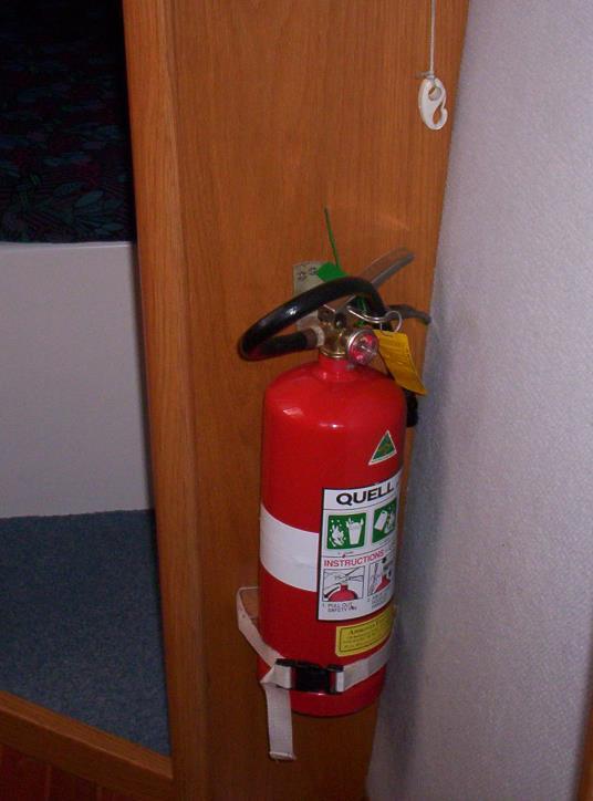 Fire Extinguishers Two dry chemical type on board.