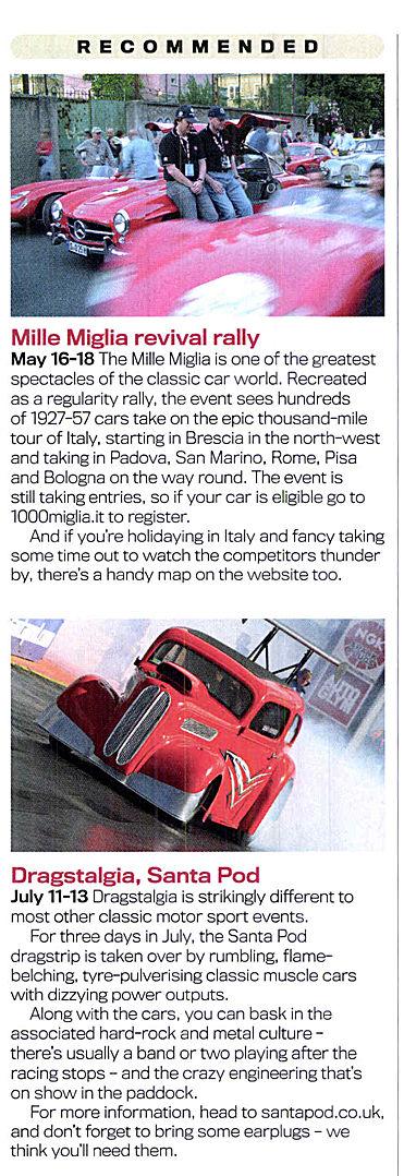 you the Recreated Expect Go Tatton Circulation : 37424 Page : 24 RECOMMENDED Mille Miglia revival rally May 16-18 The Mille Miglia is one of the greatest spectacles of the classic car world.