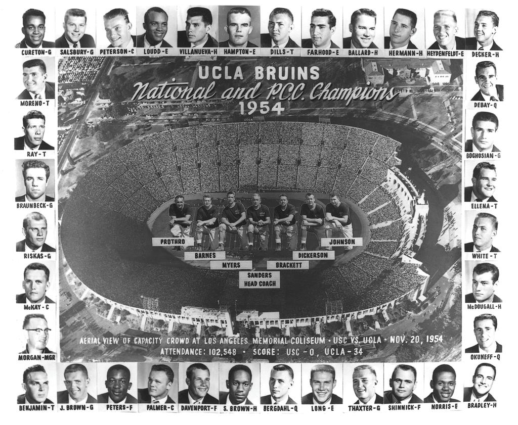 UCLA s NATIONAL CHAMPIONSHIP SEASON In 1954, UCLA fi elded the fi nest football team in the school s history.