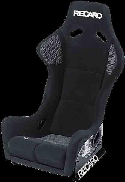 // RECARO Profi SPG & SPA Standard features + Suitable for 4-, 5- or 6-point belts + Shock-absorbing foam + Flame-retardant upholstery + Friction grip surface around the shoulders + Screw-mounted