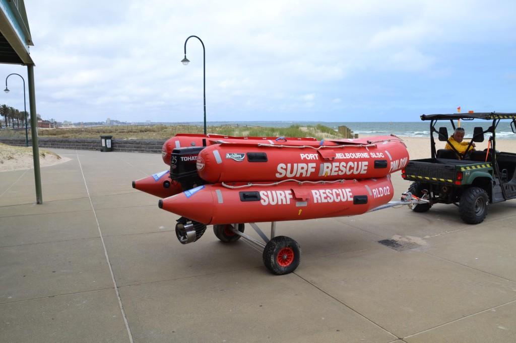 These boats can also carry a second lifesaver and are able to pick up more than one swimmer if required. Surf lifesavers need special training in order to handle these small boats.