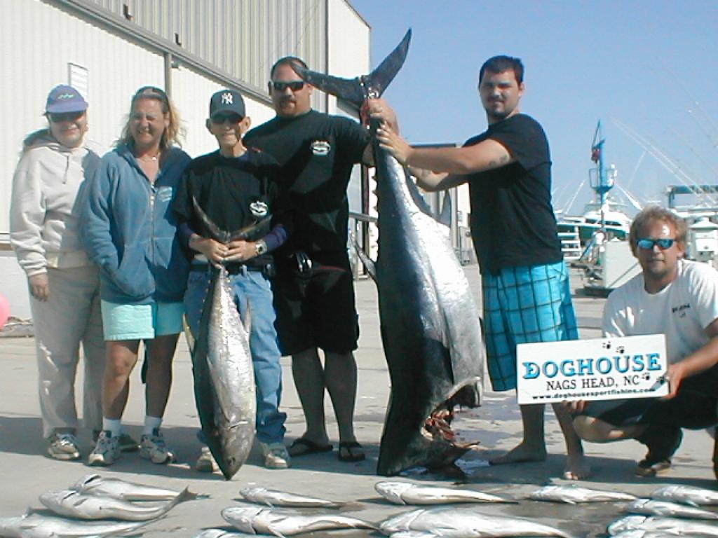 Everyone on the boat had a Bluefin Tuna'but the largest of the day was caught by Ray's grandson Matthew Duke 230lbs. Ray also caught a 40lb yellow fin.