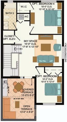 SKY CONTINUED 3-5 bedrooms 3-1/2 bath + sky space SKY with SKY SPACE OPTION