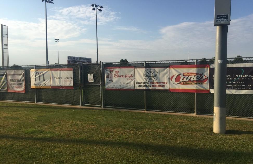 Softball/Baseball Field Sponsorship One 3 X 8 sign in each KISD High School competition softball/baseball