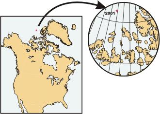 Location of the North Pole Magnetic North Pole 2001 Magnetic North is different than true north pole.