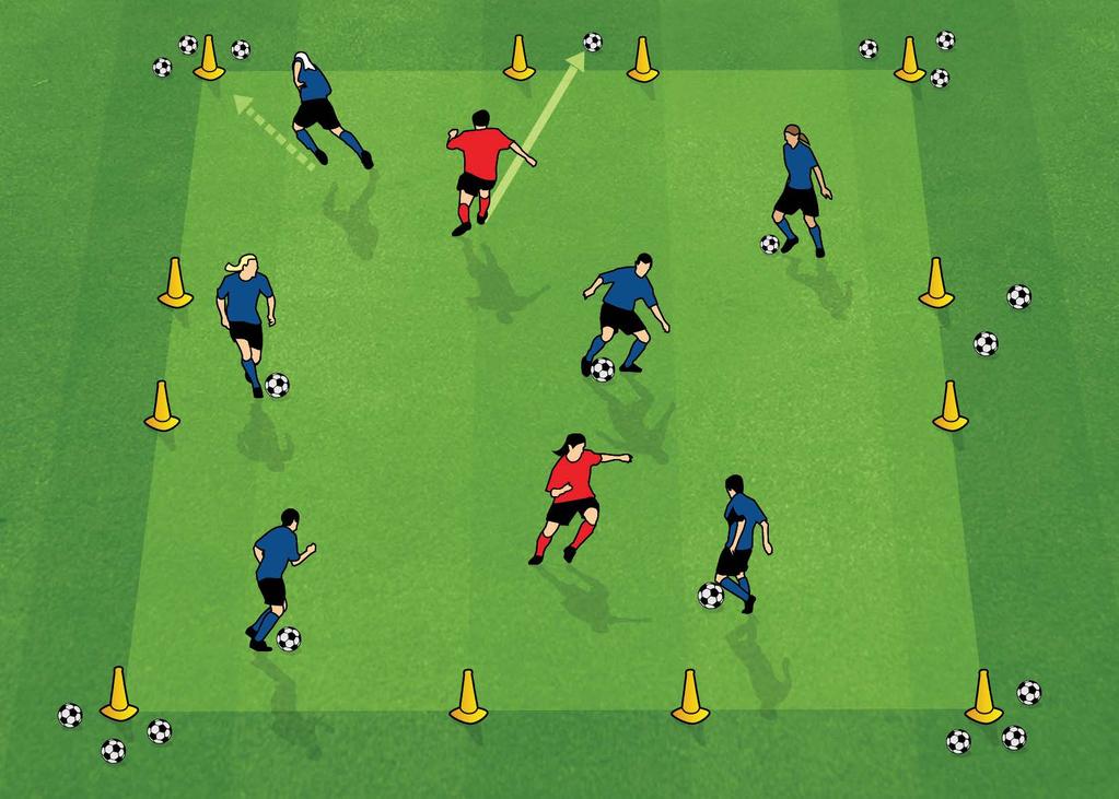 SHOW ME THE MONEY (FOOTBALL COORDINATION) Suitable for players aged 4-12 years 1. Area of up to 20x20m. Modify area depending on the age & number of players.