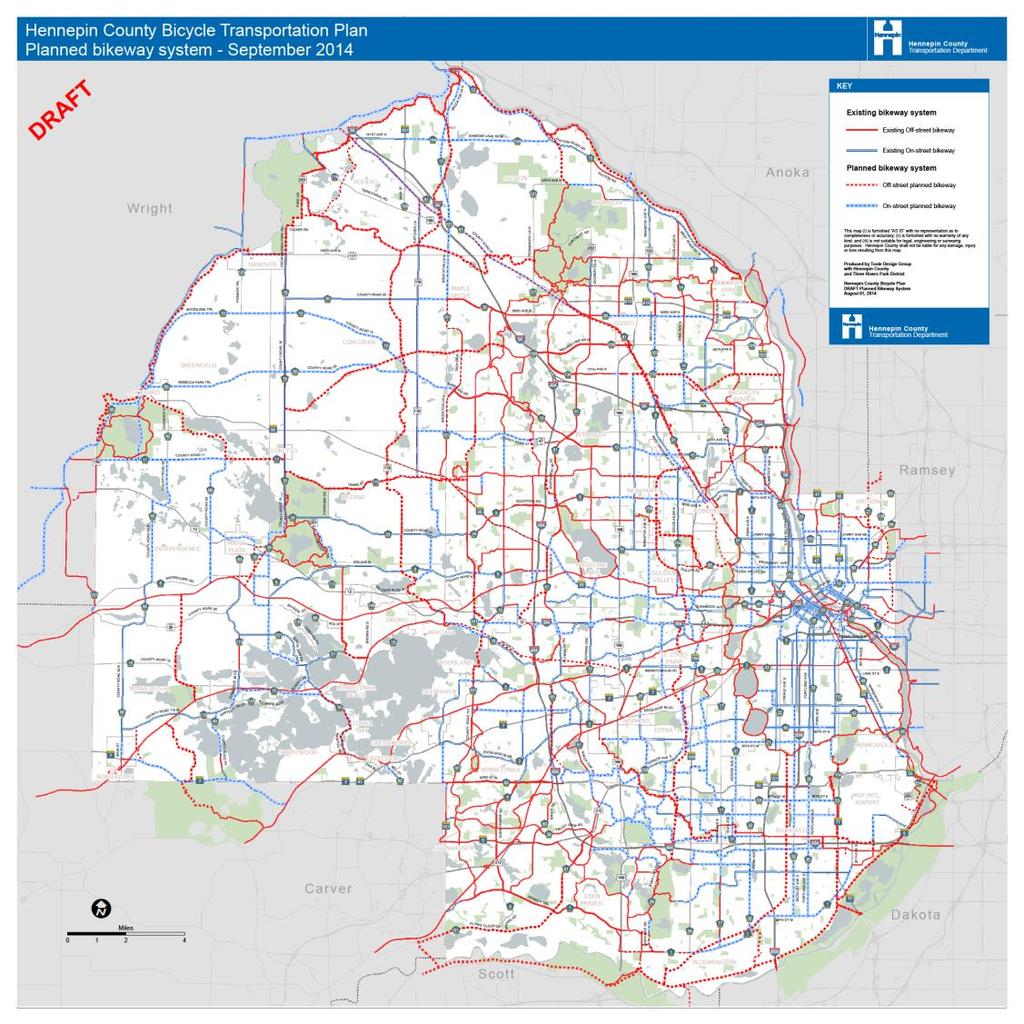 2040 Bikeway System Existing System Miles Off-Street Bikeways 425 On-Street Bikeways 226 Total Existing System 651 2040