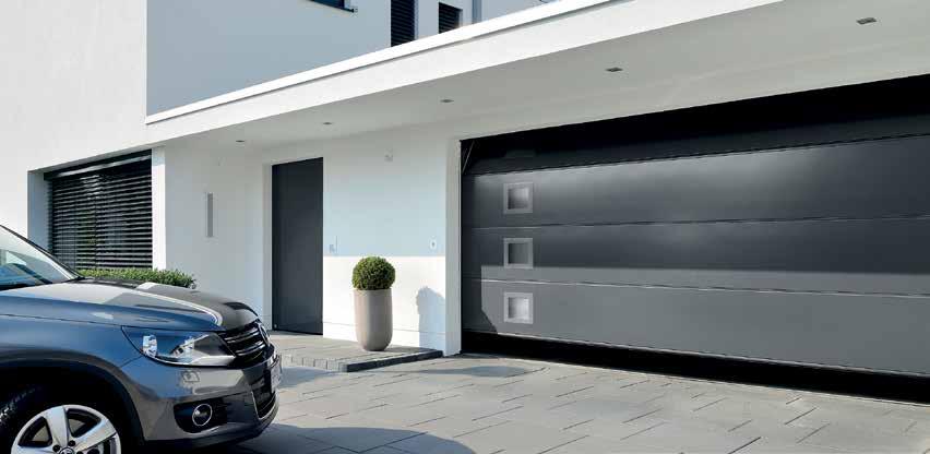 STAINLESS STEEL ACCENT DESIGN OPTIONS Hörmann Taurus 4250 stainless steel accent options offer an efficient and effective design concept for all garage doors in both standard or customized versions.