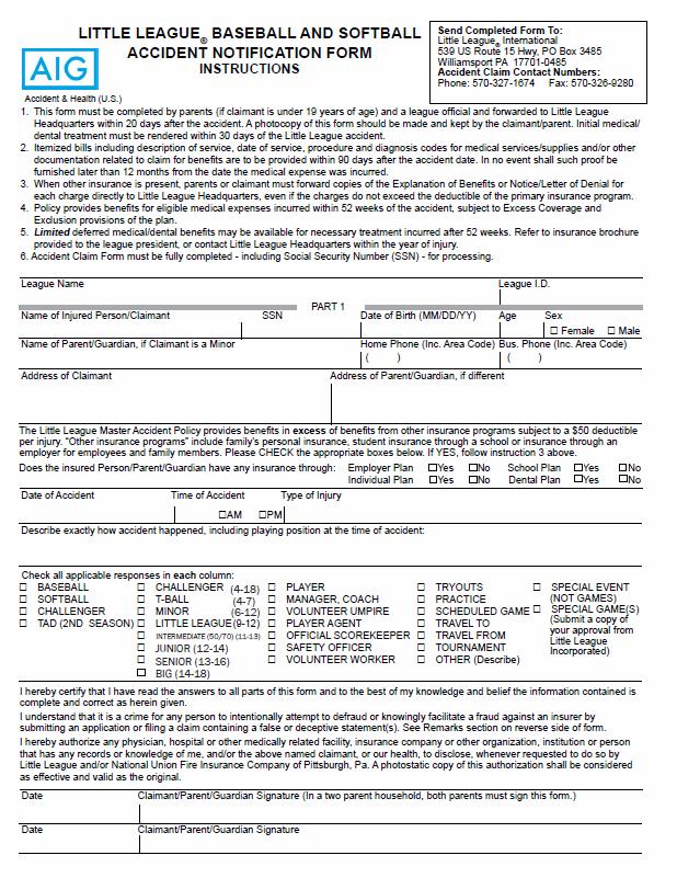 Accident Notification Form