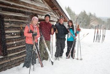 Along the way you ll find three rejuvenating warming cabins, with wood burning fireplaces, to take your skis off and take a moment to soak in the wilderness around you before continuing on your