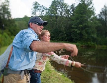 Fly FiShing Fly fishing is one of the many activities that guests enjoy at Glendorn.