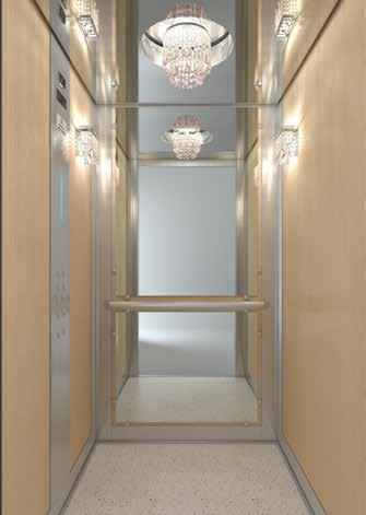 Steel Mirror with Blue Line CEILING Type: Special Ceiling L720 (with chandelier L720 and 2 sconces L720) Material: Stainless Steel Mirror WALLS Laminate Panels DU 2228 CORNERS-SKIRTINGS