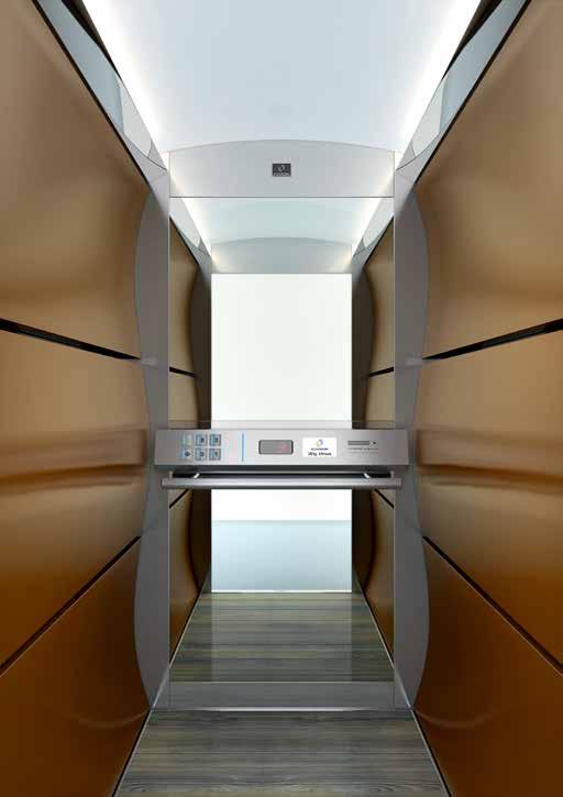KLEEMANN MaisonLIFTS FUTURE TREND T710 Andreas Zapatinas I design CEILING WALLS CORNERS Type: Special Ceiling T710 Light Type: Fluorescent tubes Artificial leather sheet