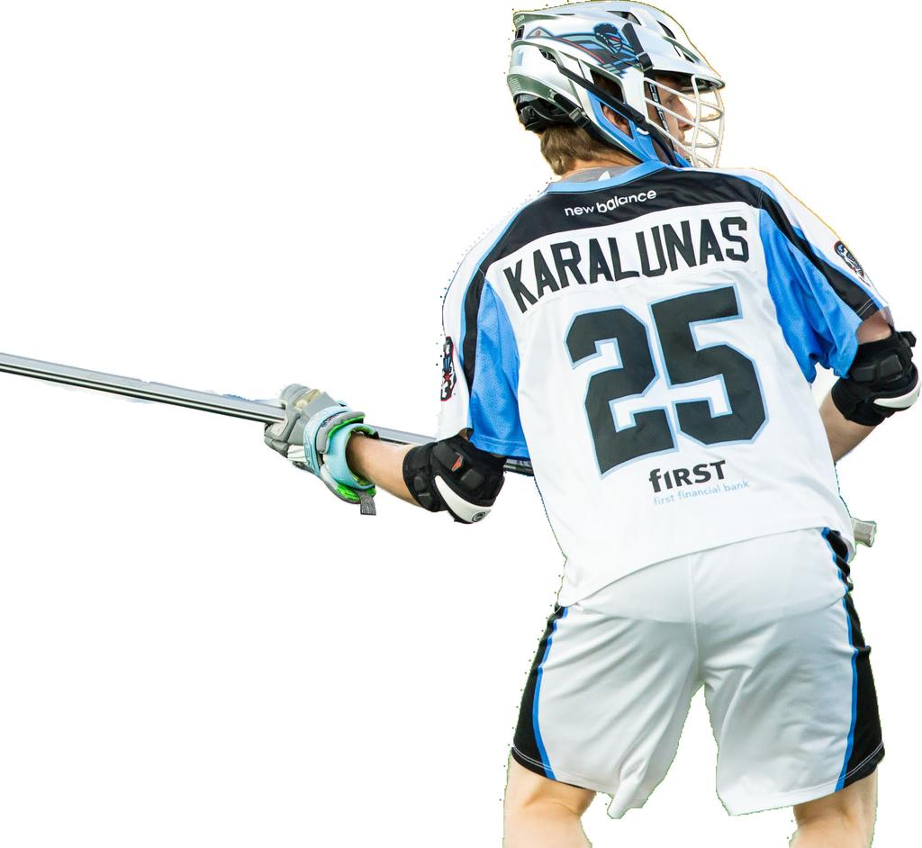 BRIAN KARALUNAS DEFENSE #25 6 0 185 LBS BORN 9/23/89 HOW ACQUIRED: TRADE WITH BOSTON IN 2015 BRIAN AT A GLANCE 2017 MLL SEASON: Scooped 61 ground balls in 13 games played.