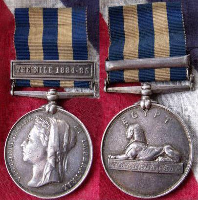 TERMS The medal was awarded to members of the army and navy who took part in the Egyptian Campaigns between 1882 and 1889. The medal has 13 bars and was also awarded without the bar.