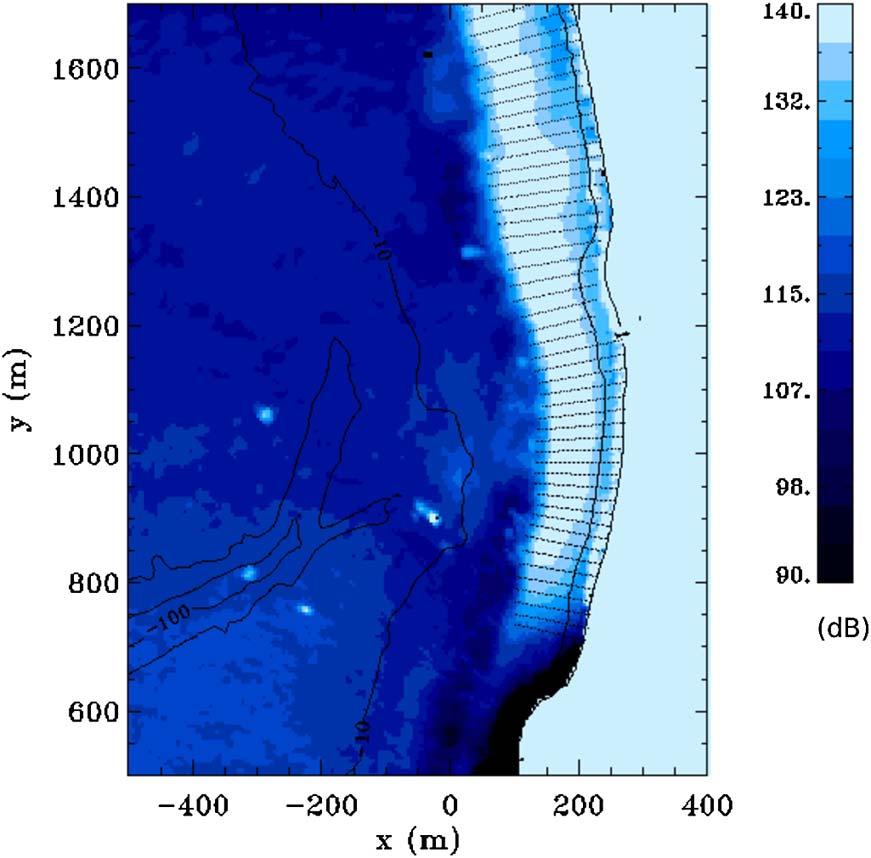 PERKOVIC et al.: LONGSHORE SURFACE CURRENTS 793 Fig. 5. As in Fig. 3a), with video PIV velocity transect locations being overlaid. Successful PIV retrievals are limited to the surf zone.