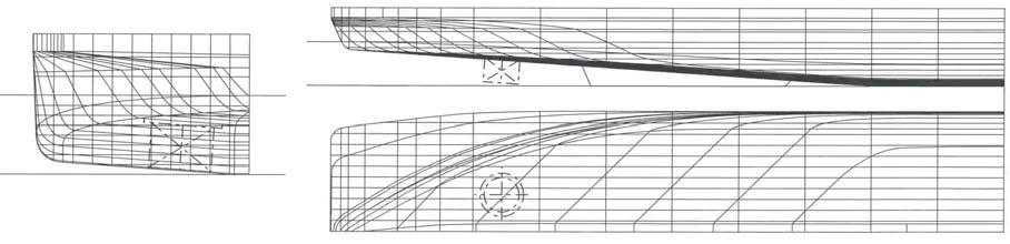 8: Variant A (initial design) Fig. 9: Variant B (optimised design) The main data of the ship are: L PP [m] 122.00 W [m] 22.00 D [m] 4.00 Propeller data (4 VSP): VSP 32GII/225 Blade diameter [m] 3.