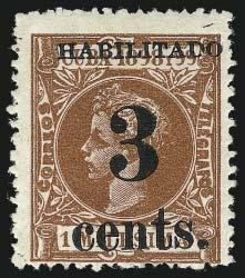 desirable complete set, ex Robertson (Image 500 325 2704 CUBA, Puerto Principe, 1898-99, 3c on 1m Orange Brown (179B). Third printing (Cuba), Fourth printing (U.S.