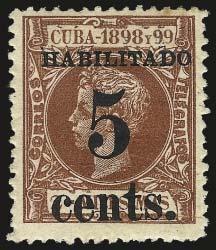 signed Roig, second ex Robertson (Image 500 500 2711 CUBA, Puerto Principe, 1898-99, 5c on 2m Orange Brown (184).
