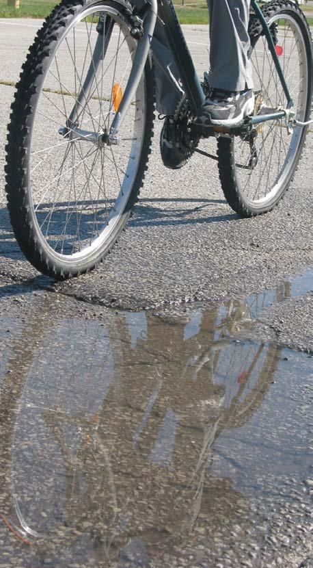 WEATHER HAZARDS Wet weather makes roads slippery and cyclists need to take extra caution when riding in wet conditions. Braking Most bicycle brakes work poorly in the rain.