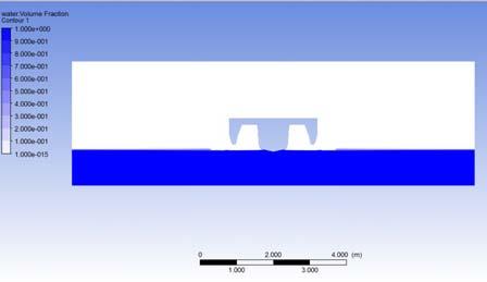 Figure 3: The modeling of water entry process for the selected hull in first moments of contact 3.0 EXPERIMENTAL TESTS 3.1.