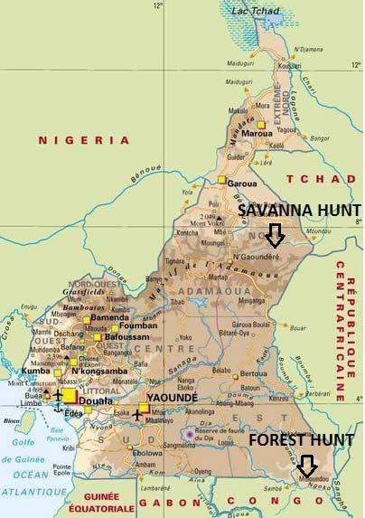 Trophies Typical Itinerary Map This is a very IMPORTANT point when planning a trip in Cameroun.