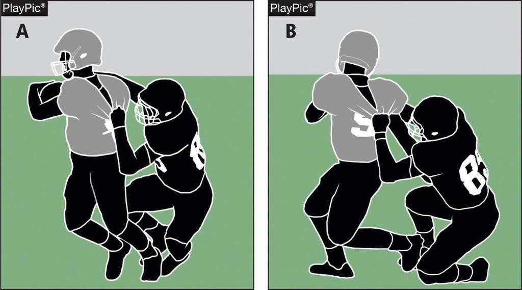 Editorial Change ILLEGAL HORSE-COLLAR TACKLE RULE 9-4-3K No player or nonplayer shall grab the inside back or