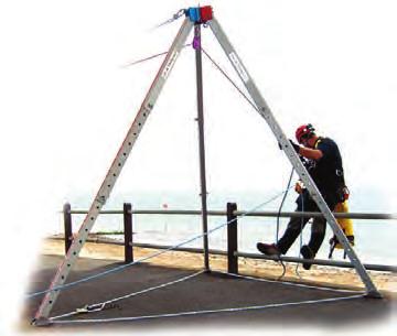 We made use of the detatchable rigging point (fig 4) to connect a rope grab or prusik for locking the trolley into position.