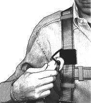 Figure 14 - Attaching Tie-Back Adjust the floating D-ring so it hangs below the anchoring structure. Attach the lanyard end hook to the floating D-ring.