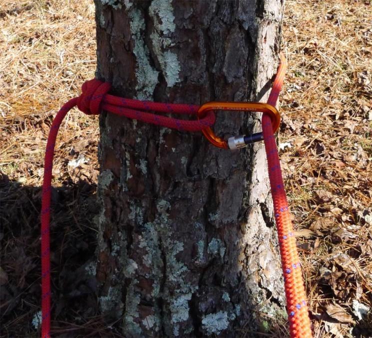 TAKE-DOWN ANCHORS Do not use this system on small diameter anchors since it may side load the carabiner Take-Down Line Load Line DO NOT rappel on the wrong line!