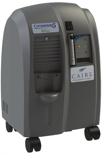 Quick Reference Guide CAIRE Companion 5 5 LPM Compact Stationary with autoflow Technology Flow Rates 0.5 LPM 5.0 LPM Weight 36.0 lb (16.3 kg) Sound Level 45 db(a) at 2.