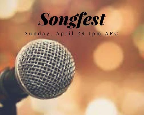 Sunday, April 29, 2018: SongFest: 1:00 p.m. in the Main Gym of The ARC 100 points All information and rules for SongFest are provided by UPC.