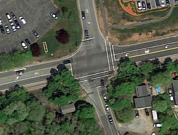 LOCATION 5: STRAWBERRY HILL INTERSECTION This signalized intersection includes the following characteristics: Route 28 (east leg): left turn lane, through/right turn lane; with one receiving lane for