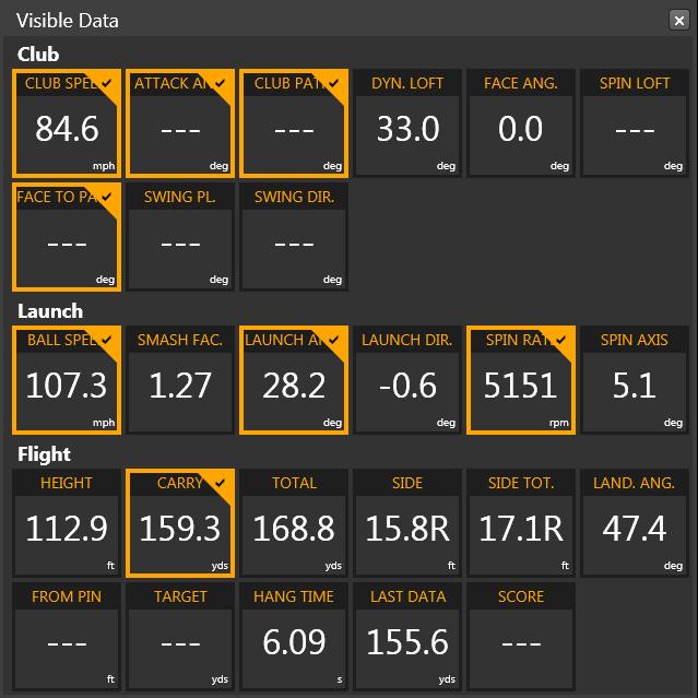 TrackMan will only output data that it is confident in. This example shows a shot where certain club delivery measurements are missing.