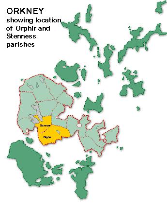 The Geographic Parishes of Orphir and Stenness The parishes of Orphir and Stenness are contiguous and form part of what is commonly known as the West Mainland of Orkney.
