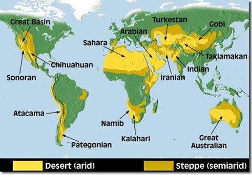 2.Creation of Deserts Cold currents cool the air above them This decreases the air s ability to hold moisture Creates deserts of the west side of continents Ex: Atacama desert in Peru on the west