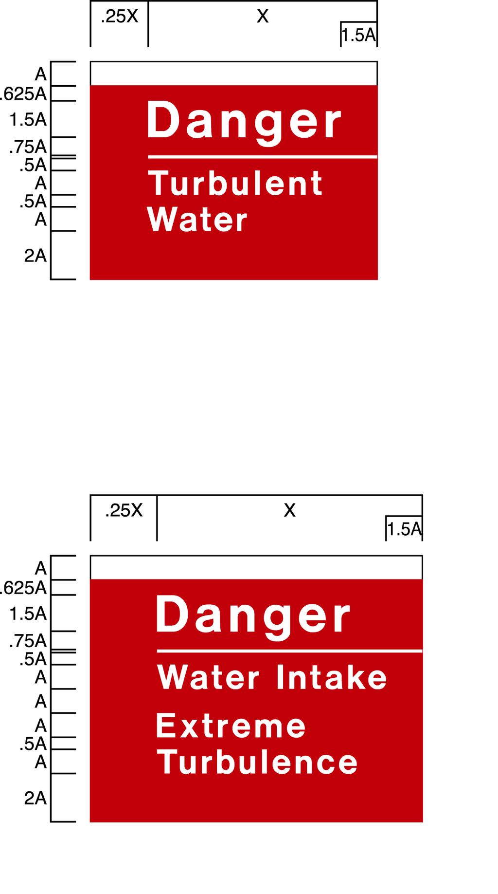 EP 31016a Danger: Turbulent Water Specific locations, both within and outside restricted areas surrounding a dam or a lock may be individually signed to notify boaters and pedestrians of dangerous,