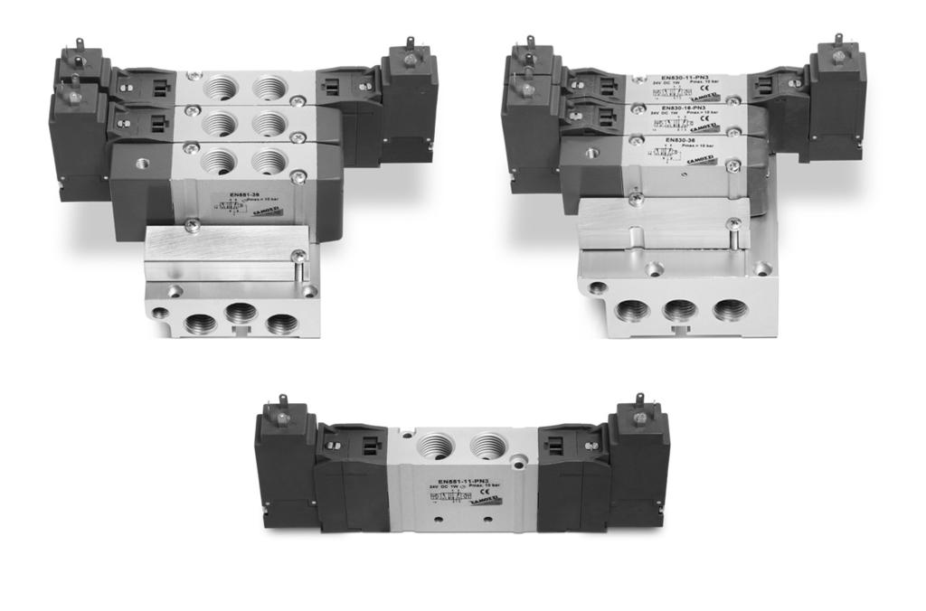 > Series EN valves and solenoid valves Valves and Solenoid valves Series EN, CC - CO - CP With outlets on the body - For individual or manifold assembly Size 16-19 mm» Mounting on any flat surface»
