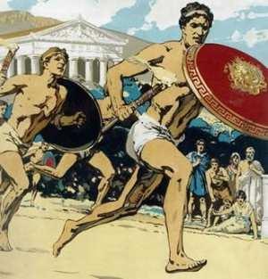 Long History.Roman Gladiators - 100 AD Gladiator competitions and chariot races popular in Ancient Roman culture.