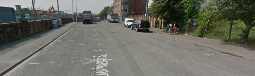 Image 14 In image 14, the southern side parking bays could be removed to accommodate a bi-directional cycle lane. Kelvinhaugh Street, looking west.
