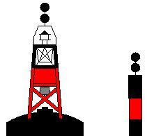 The mooring location of this navigational mark is directly above or near the isolated danger. Do not approach these marks close aboard.