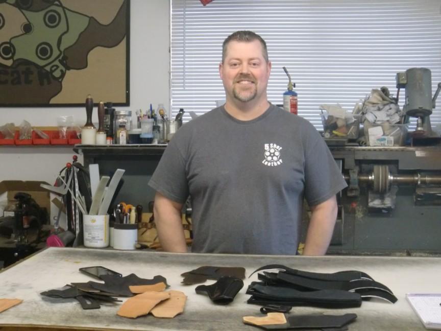 DID YOU KNOW By Jerry McBride IEFFC member John Ralston is the owner of 5 Shot Leather, LLC here in Spokane. He crafts and sells custom hand gun leather (holsters) to customers all over the world.